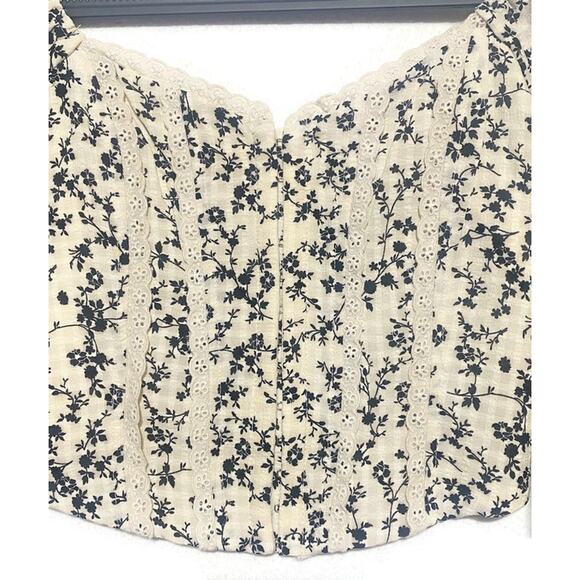 Altar’d State Prairie Crop Top Size XXS Smocked Balloon Sleeve Boho Puff Sleeves - Picture 3 of 9